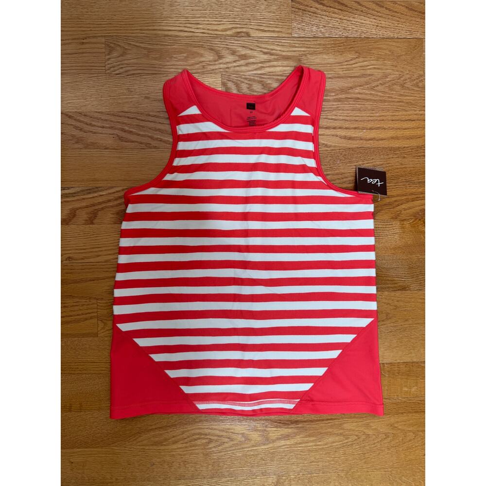 NWT Tea Collection Girl Athletic Tank Top, Orange Stripe, Kids Size 12